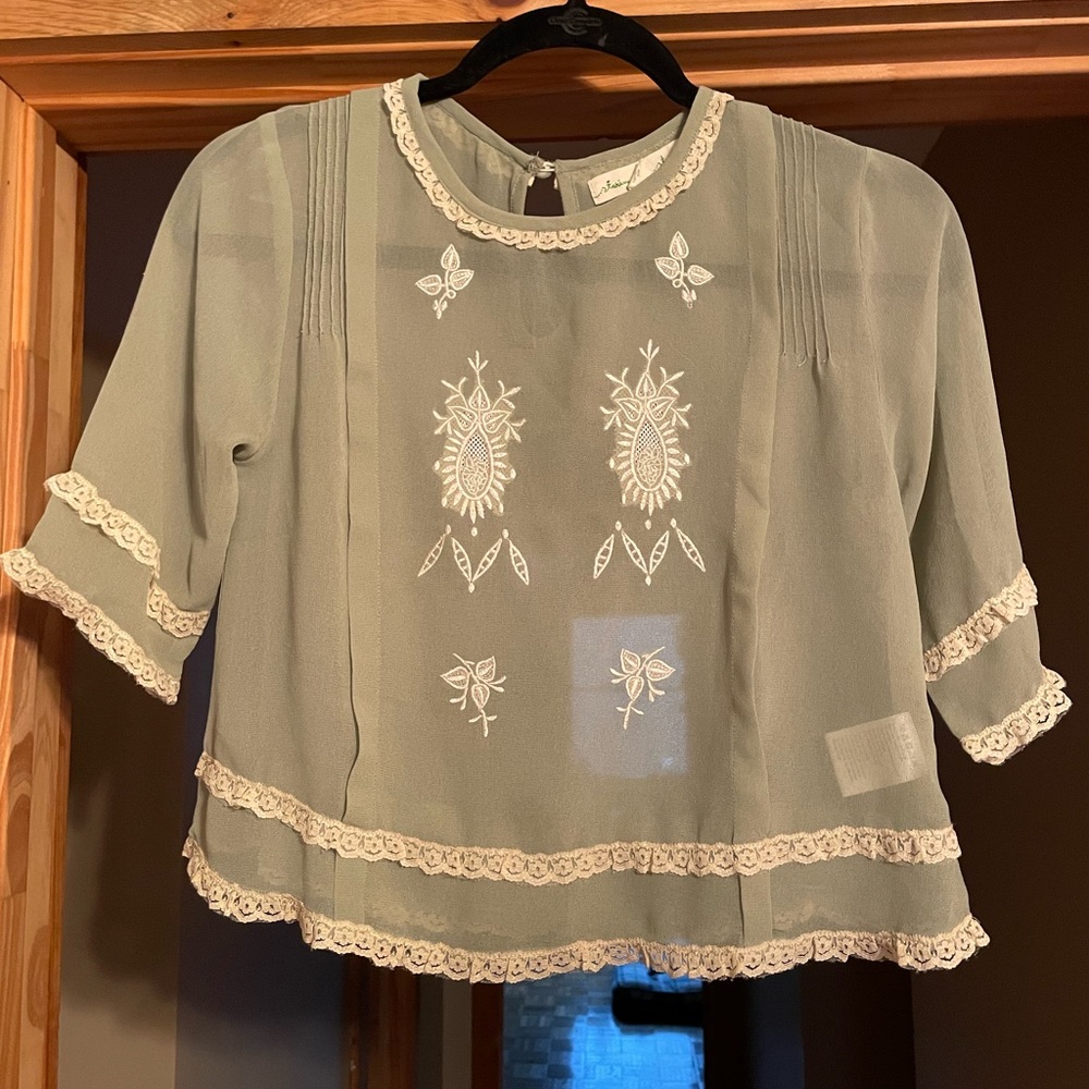 MANGO Women’s Sheer Top Size S
